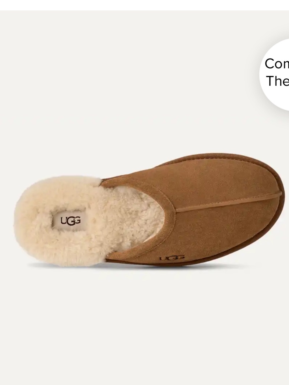 UGG Chestnut Suede Slide Slipper with Shearling - Picture 6 of 9
